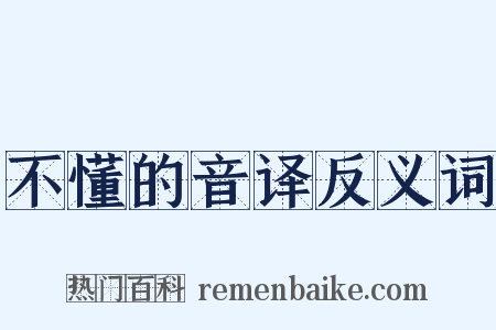 不懂的音译反义词是什么意思的图片